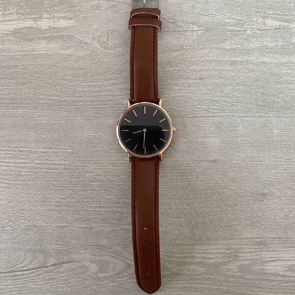 Brown Leather and Rose Gold Watch - Picture 3 of 5